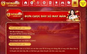 Đơn cược dãy số may mắn Sodo66 - Đặt cược xổ số trúng quà lớn