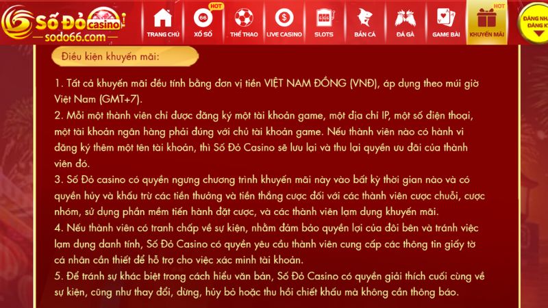 Điều kiện khuyến mãi của sự kiệnĐiều kiện khuyến mãi của sự kiện